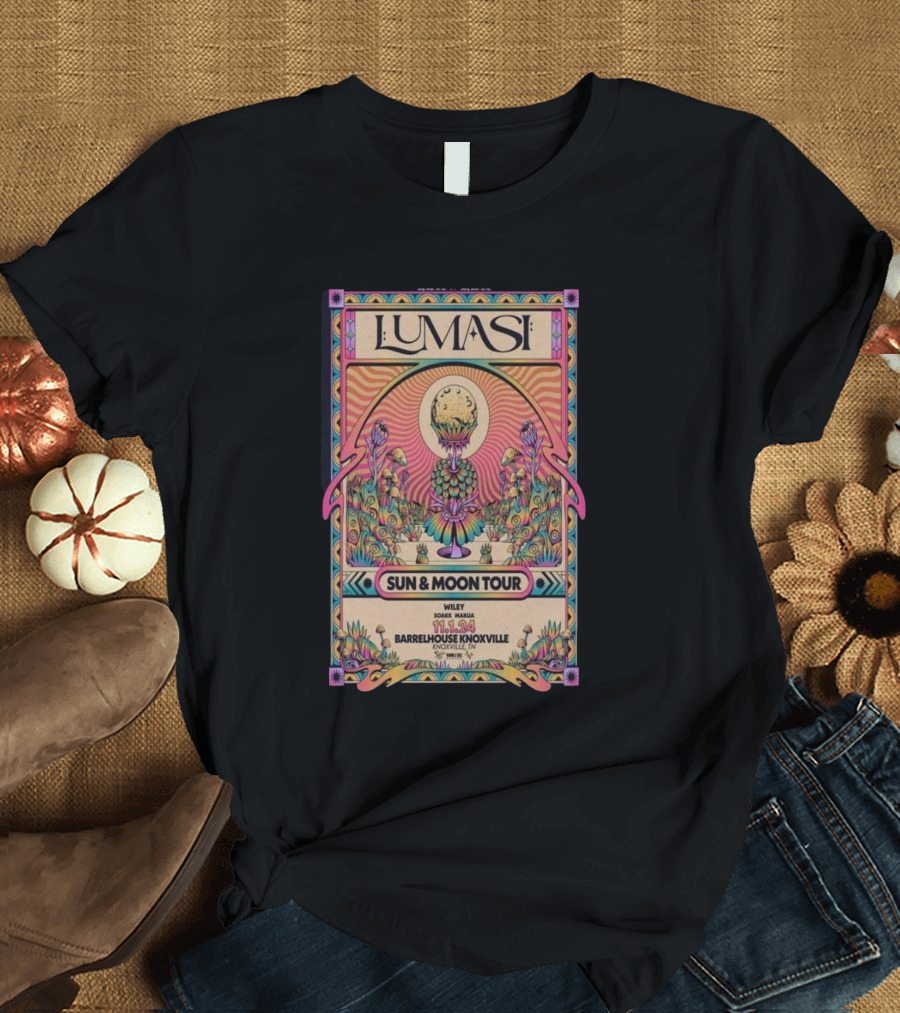 Lumasi Sun Moon Tour Nov 1 2024 Barrelhouse Knoxville Psychedelic T-Shirt