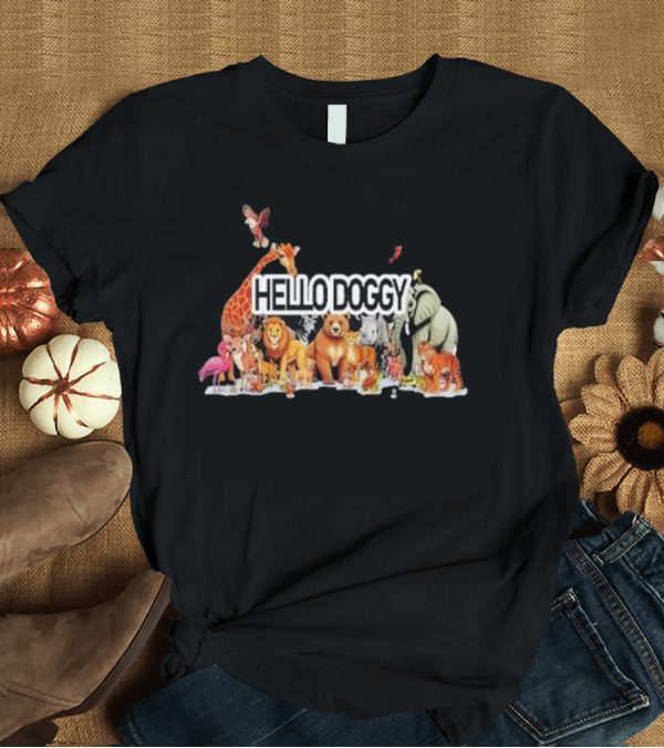 T-Shirt: Mashtag Brady Hello Doggy Jungle Animal Friends T-Shirt Mashtag Brady Hello Doggy Jungle Animal Friends T-Shirt