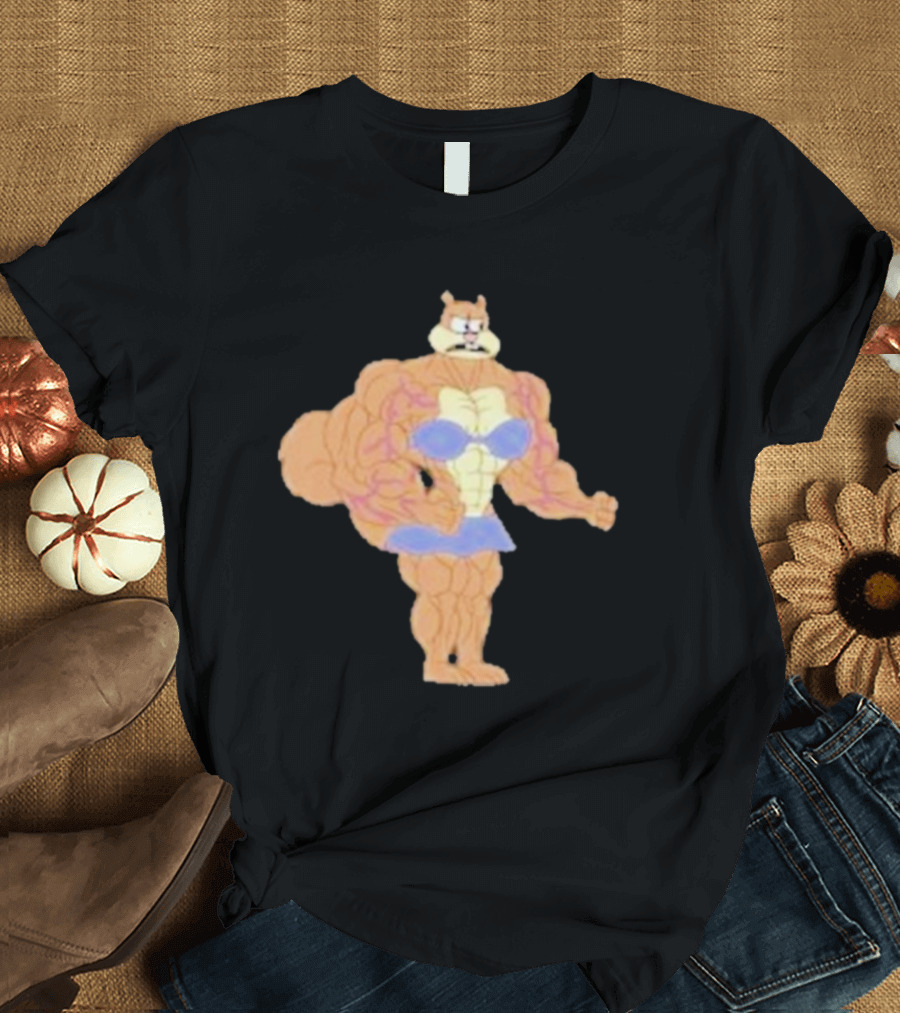Muscle Sandy Cheeks Buff Cartoon Character T-Shirt