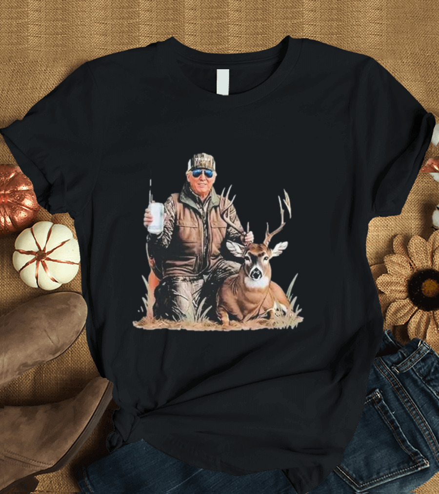 Donald Trump Deer Hunting Old School Camouflage Become My President 2025 T-Shirt