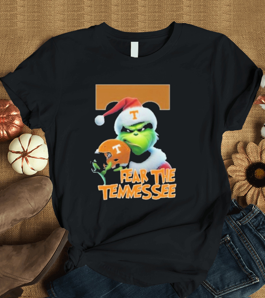 Fear The Tennessee Volunteers Grinch Football Helmets T-Shirt