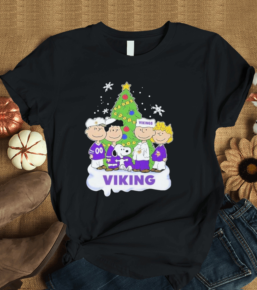 Viking Merry Christmas 2024 Snoopy and Friends Fan T-Shirt