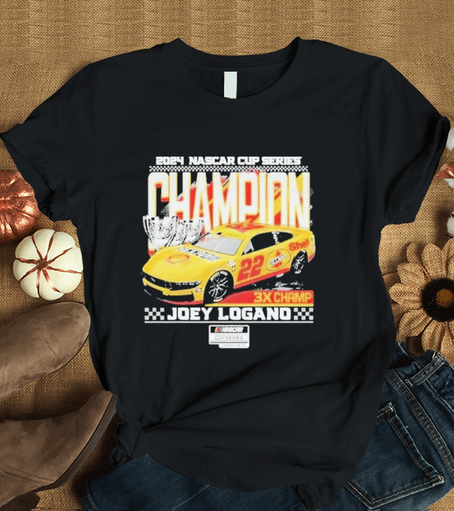 Joey Logano 2024 NASCAR Cup Series Champion 3X Champ Team Penske Car T-Shirt
