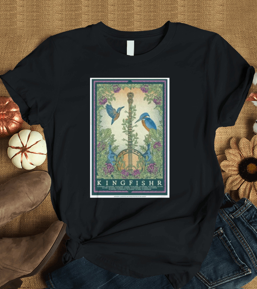 KingFishr Botanical Birds Banjo Art November 2024 Concert T-Shirt