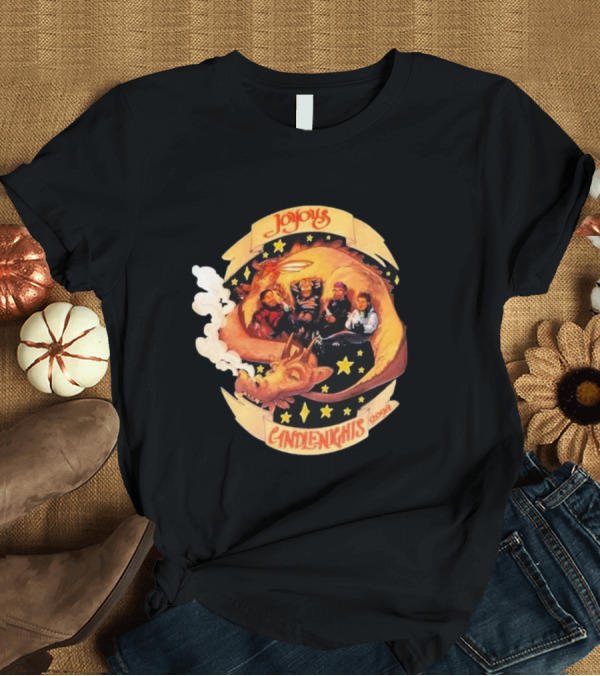 T-Shirt: Joyous McElroy Candlenights 2024 Dragon with Stars and Smoke T-Shirt Joyous McElroy Candlenights 2024 Dragon with Stars and Smoke T-Shirt