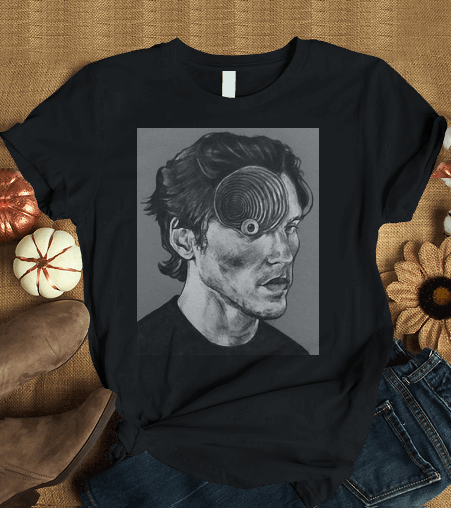 Ceo Of Jermart Jerma Uzumaki Manga Style Portrait Optical Illusion T-Shirt