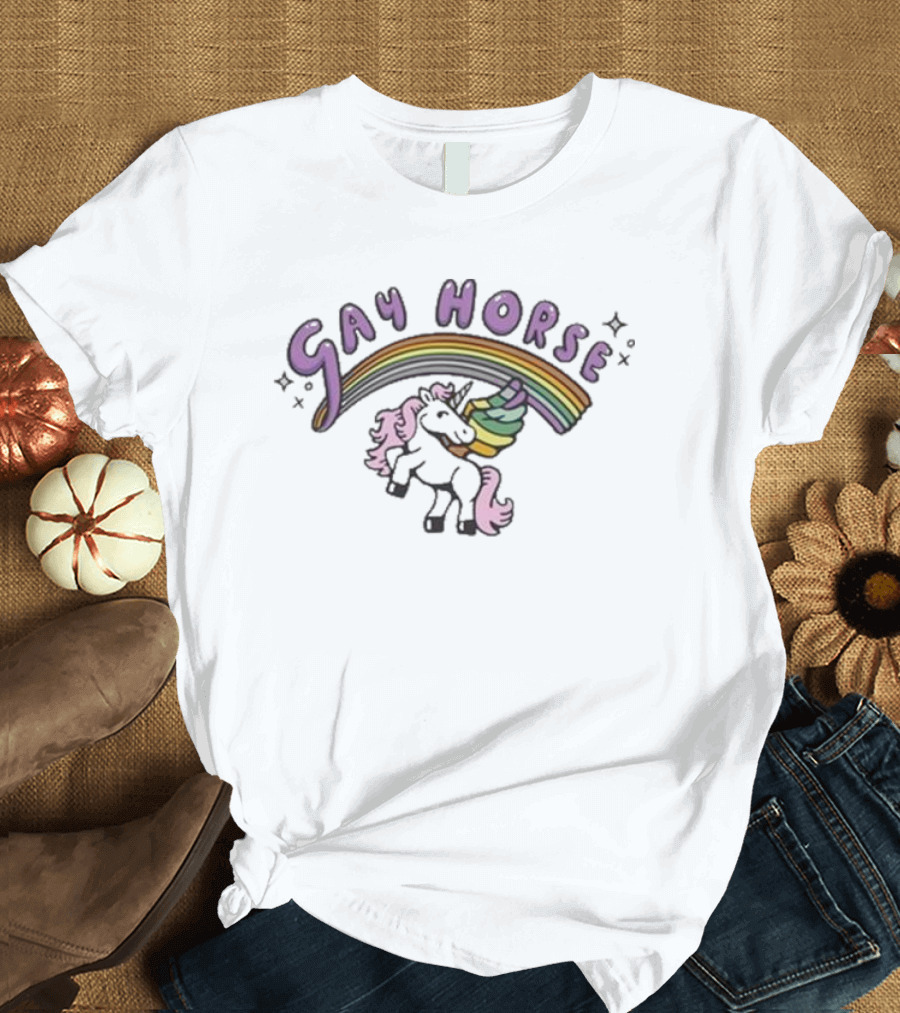 Gay Horse Unicorn Rainbow T-Shirt