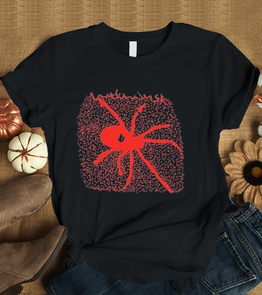 Widowdusk Spider with Red Dotted Background T-Shirt