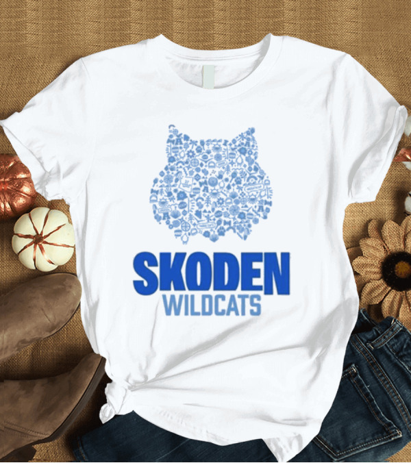 T-Shirt: Skoden Wildcats Blue Emblem with Symbols T-Shirt Skoden Wildcats Blue Emblem with Symbols T-Shirt