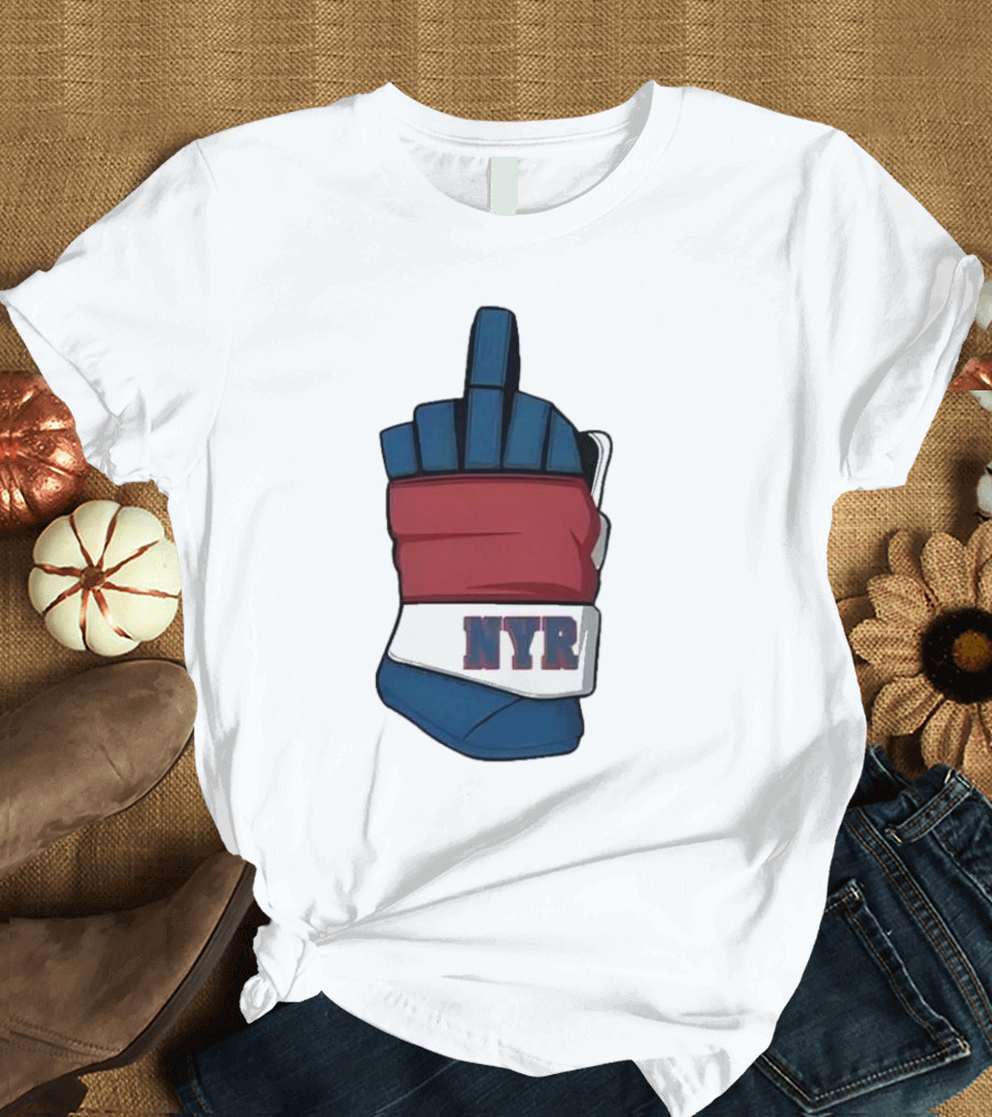 New York Rangers NYR Middle Finger Hockey Glove T-Shirt