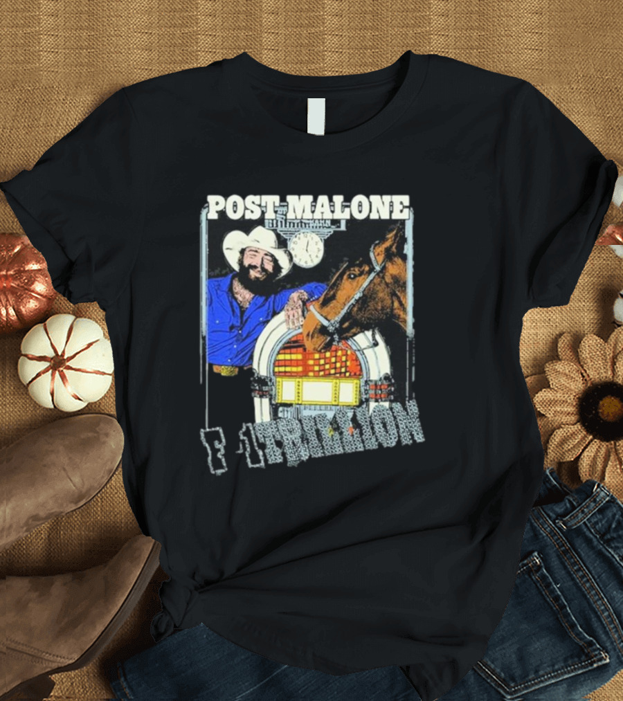 Post Malone F-1 Trillion Juke Box Cowboy and Horse Scene T-Shirt