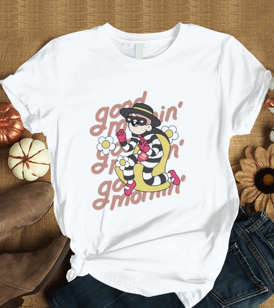 Doodles X McDonald’s Good Mornin’ Hamburglar with Flowers T-Shirt
