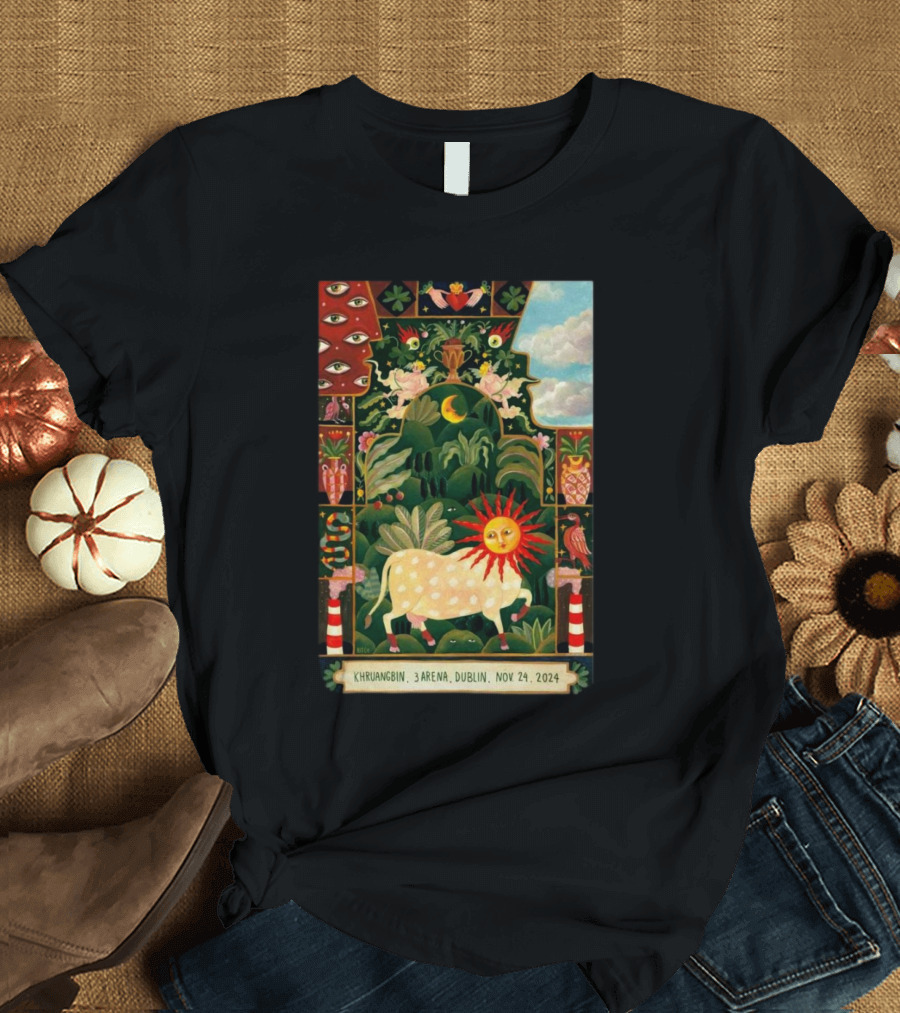 Khruangbin 3Arena Dublin Nov 24 2024 Tour with Symbolic Lion T-Shirt