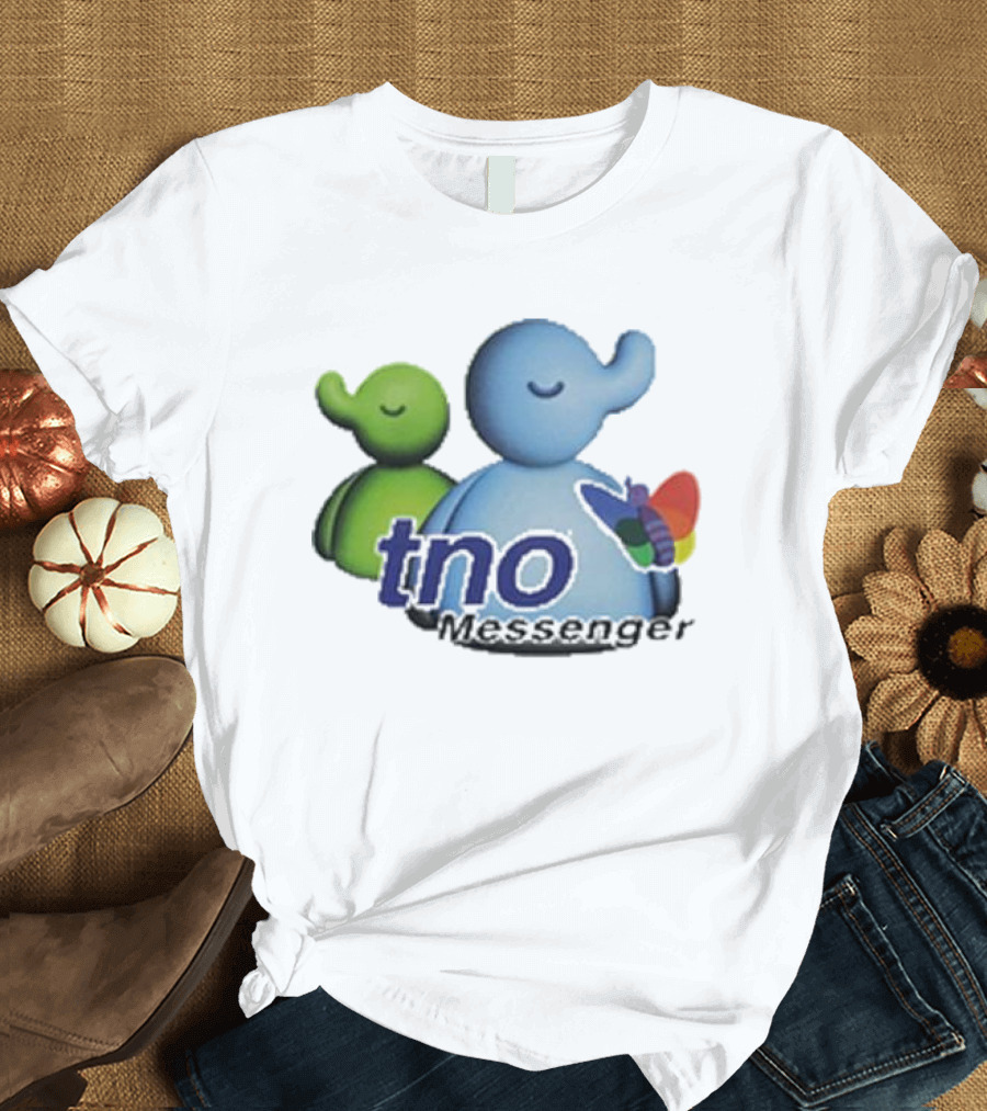 TNO Messenger Cute Elephant Avatars with Colorful Butterfly T-Shirt
