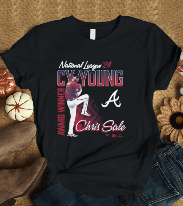 T-Shirt: Atlanta Braves Chris Sale National League 2024 Cy Young Award Winner T-Shirt Atlanta Braves Chris Sale National League 2024 Cy Young Award Winner T-Shirt
