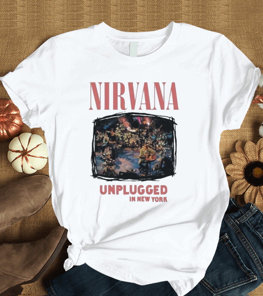 Nirvana Unplugged in New York 30th Anniversary Flower Performance Vintage T-Shirt