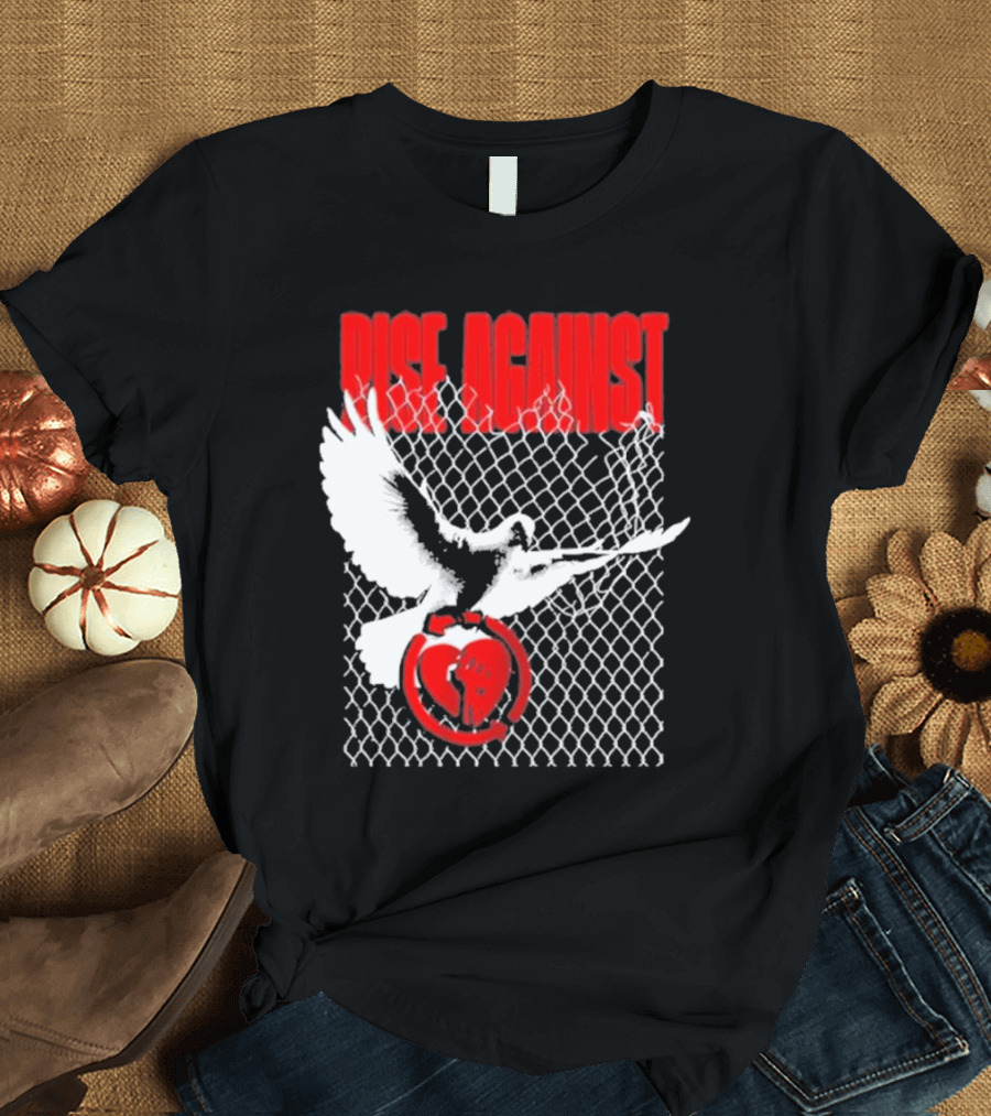 Rise Against Caged Dove Heart Symbol T-Shirt