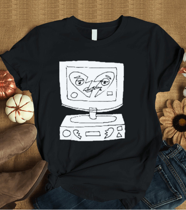 T-Shirt: James Marriott Broken Heart Sketch Retro Computer T-Shirt James Marriott Broken Heart Sketch Retro Computer T-Shirt