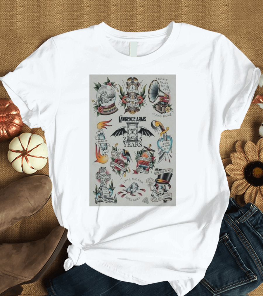 Lawrence Arms 25 Years Tour I Guess We’re Never Going Home Until the Pain for Oblivion T-Shirt