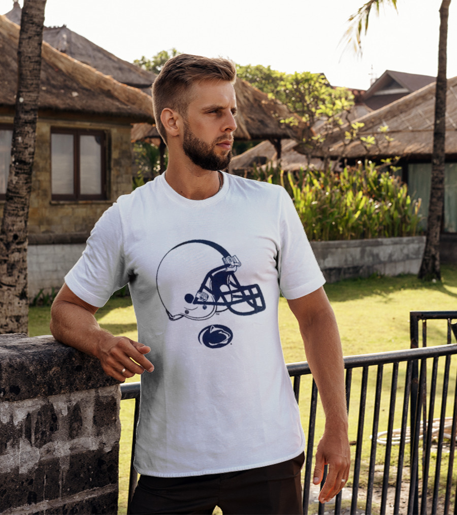 Penn State Nittany Lions Football White Helmet T-Shirt