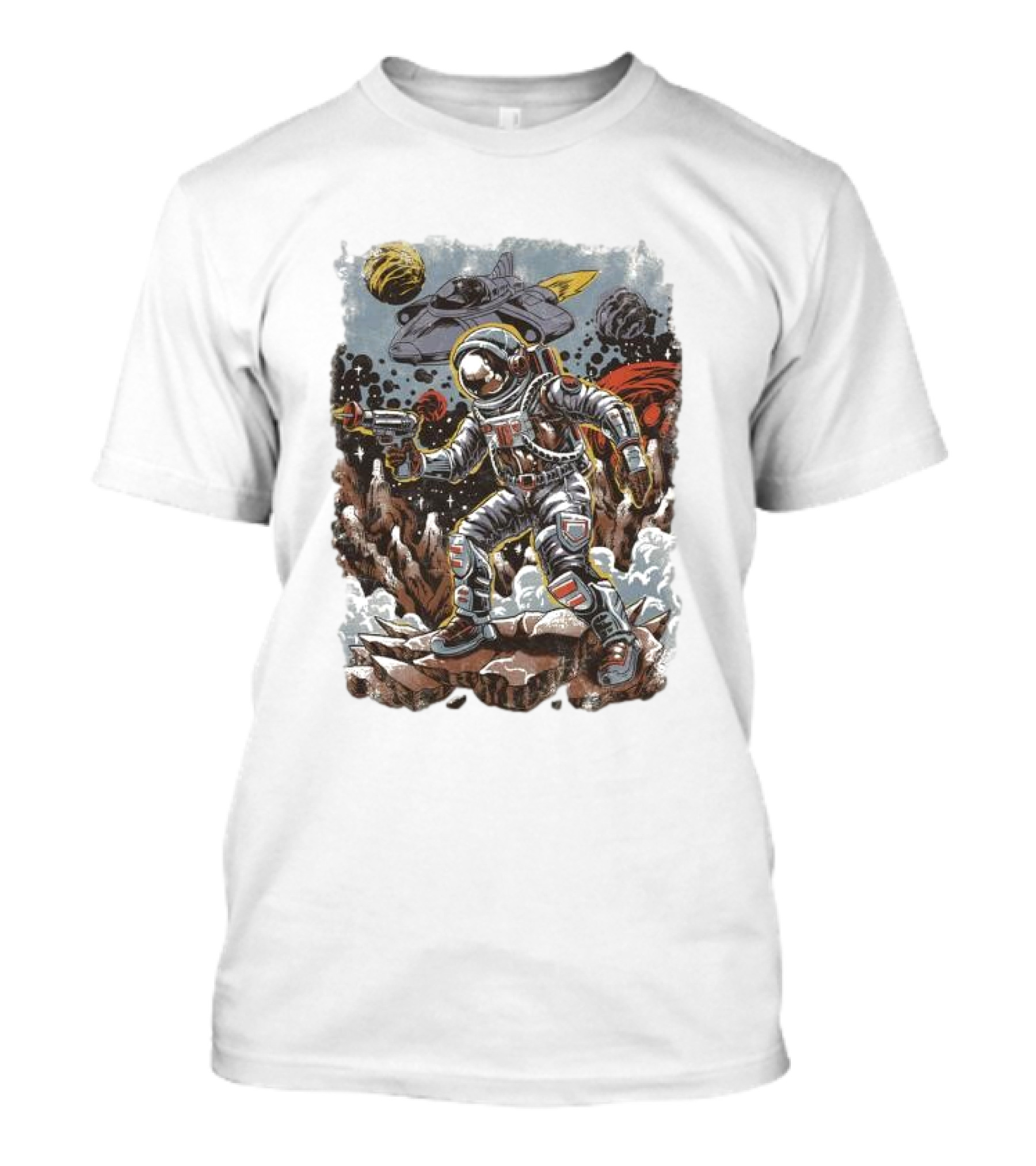 Space Saga Vintage Astronaut Adventure With Retro Planets And Spaceship T-Shirt