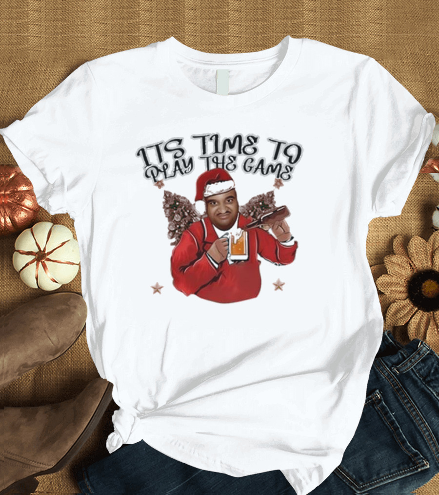 ITS TIME TO PLAY THE GAME CHRISTMAS SANTA CLAUS WITH BEER MUG T-Shirt