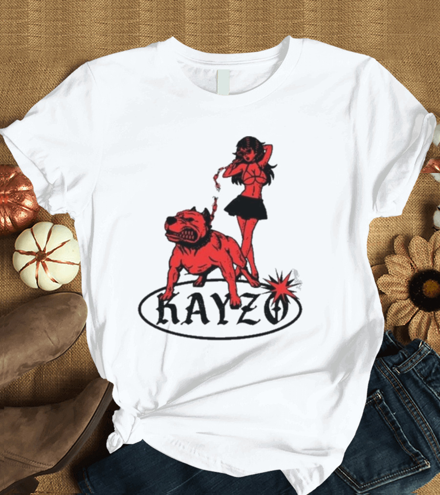 Kayzo Unleashed Red Dog and Woman T-Shirt