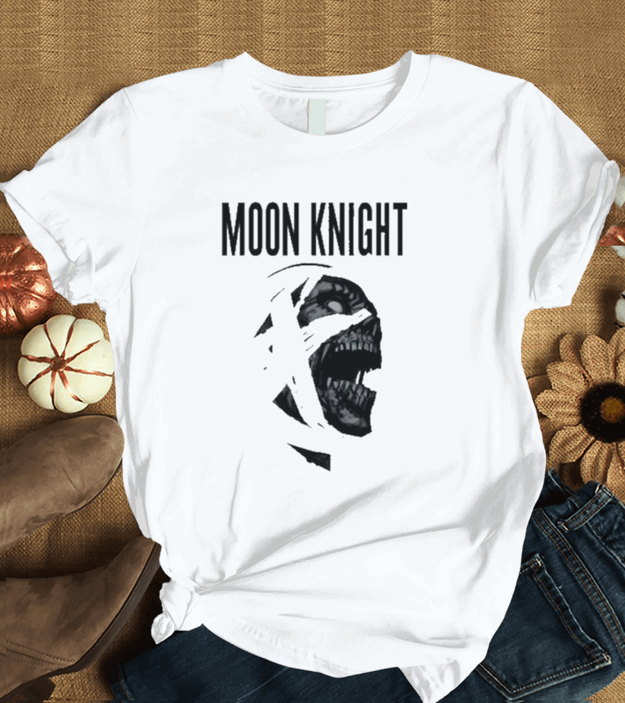 Moon Knight Logo with Intense Wrapped Mask T-Shirt