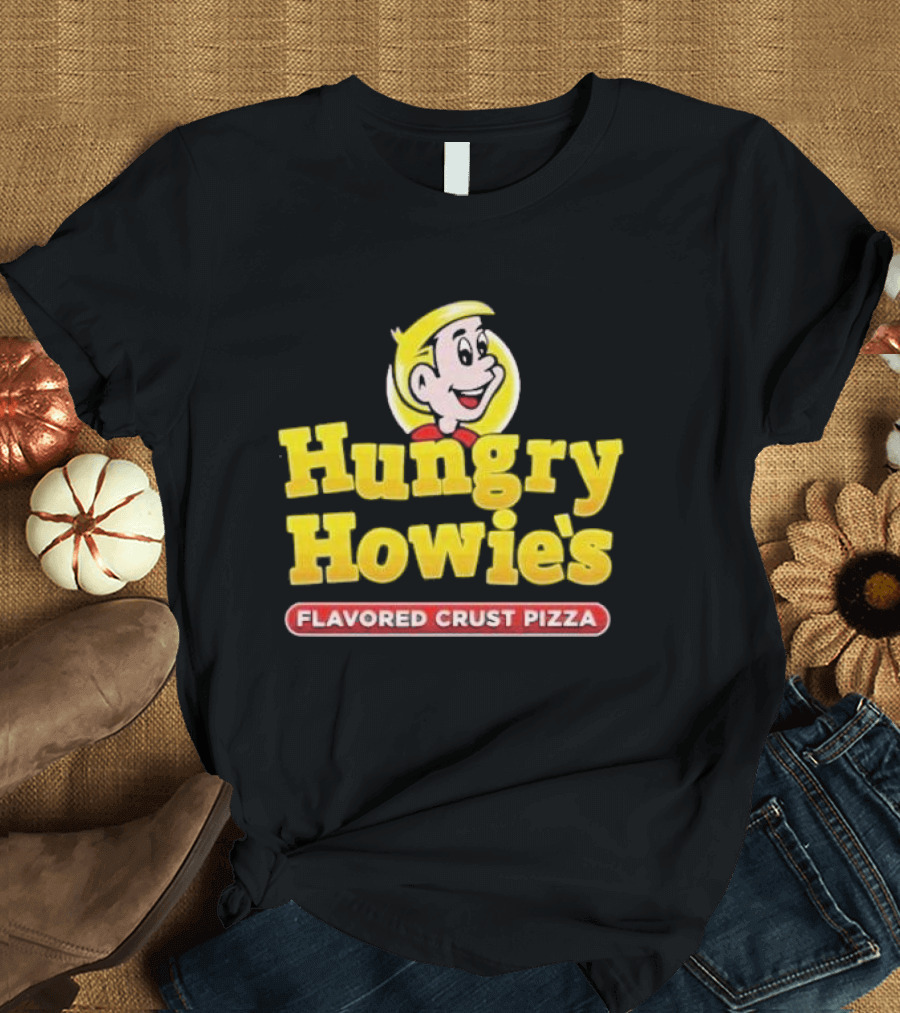Hungry Howie's Flavored Crust Pizza Logo Vintage Character T-Shirt