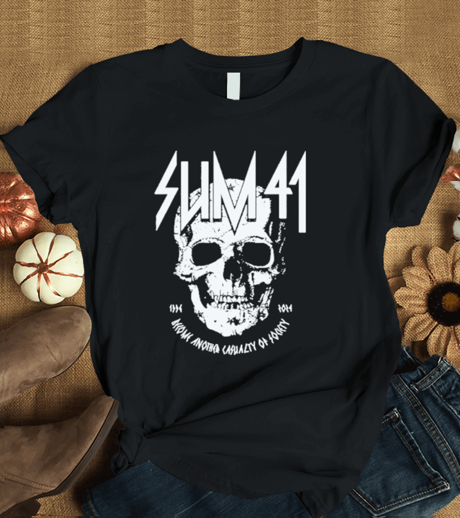 SUM 41 Iconic Another Casualty of Society Skull 1996-2014 T-Shirt