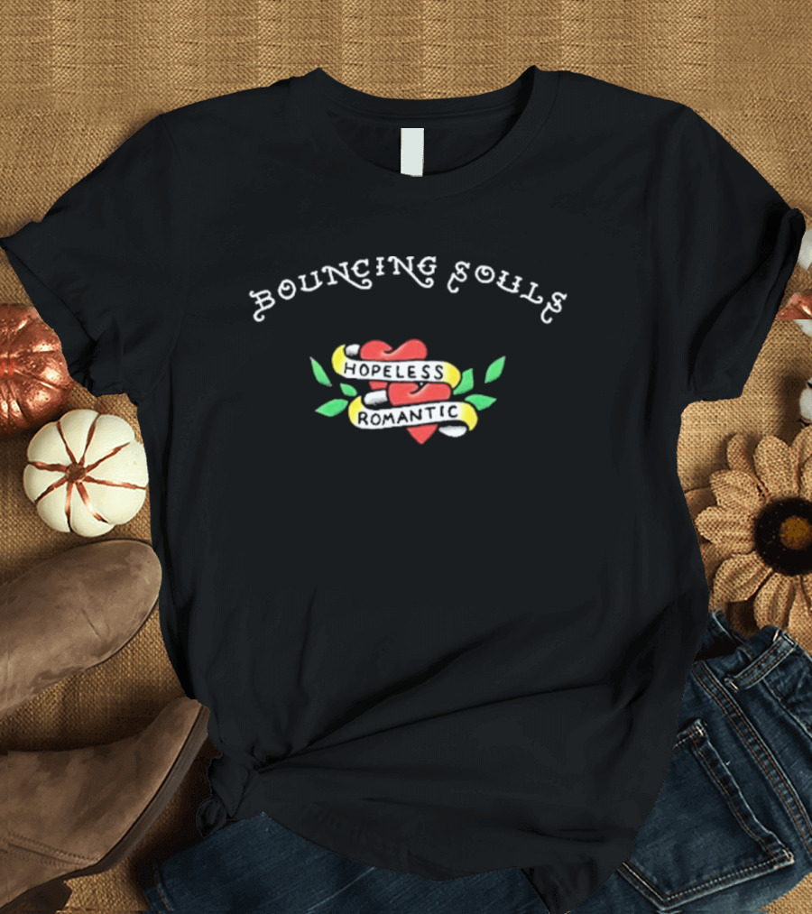 Bouncing Souls Hopeless Romantic Heart and Banner T-Shirt