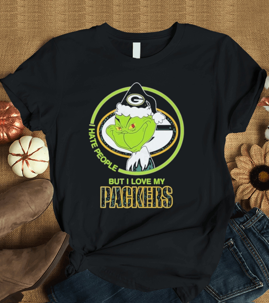 I Hate People But I Love My Packers Grinch Green Bay Packers T-Shirt
