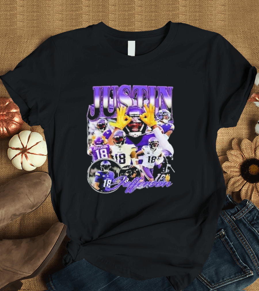 JUSTIN JEFFERSON Minnesota Vikings 18 T-Shirt