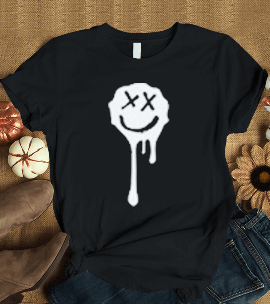 Olive Drip Smiley Face with Nirvana T-Shirt