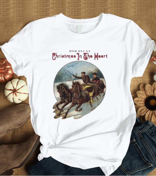 T-Shirt: Bob Dylan Christmas In The Heart Vintage Sleigh Ride Scene T-Shirt Bob Dylan Christmas In The Heart Vintage Sleigh Ride Scene T-Shirt