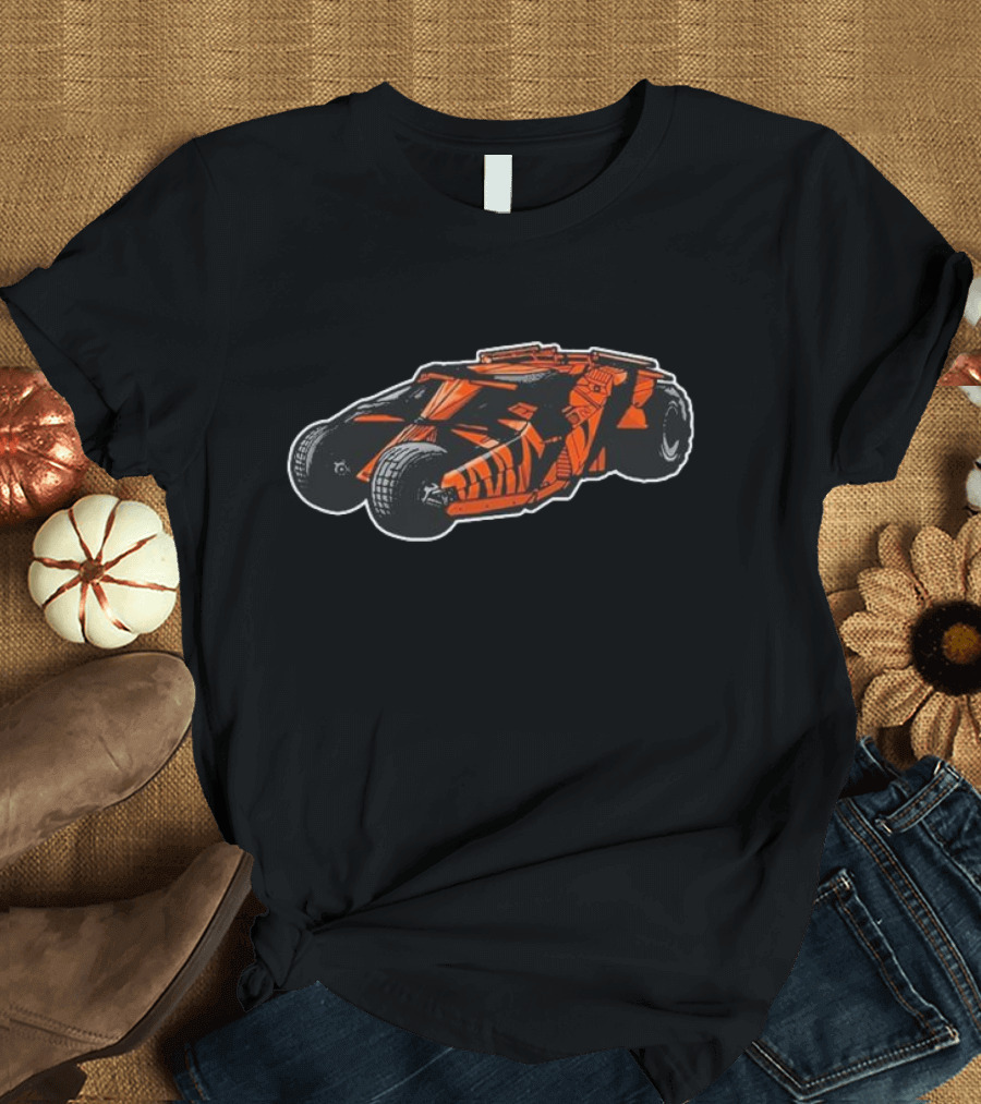 Cincy ss Joemobile Orange and Black Vehicle with Bold Tires T-Shirt