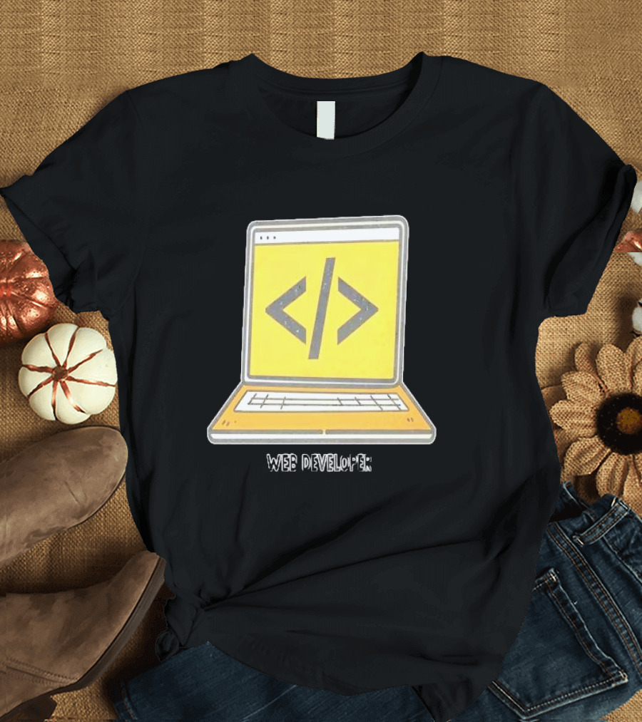 Web Developer Laptop Code Symbol Professional Occupation T-Shirt