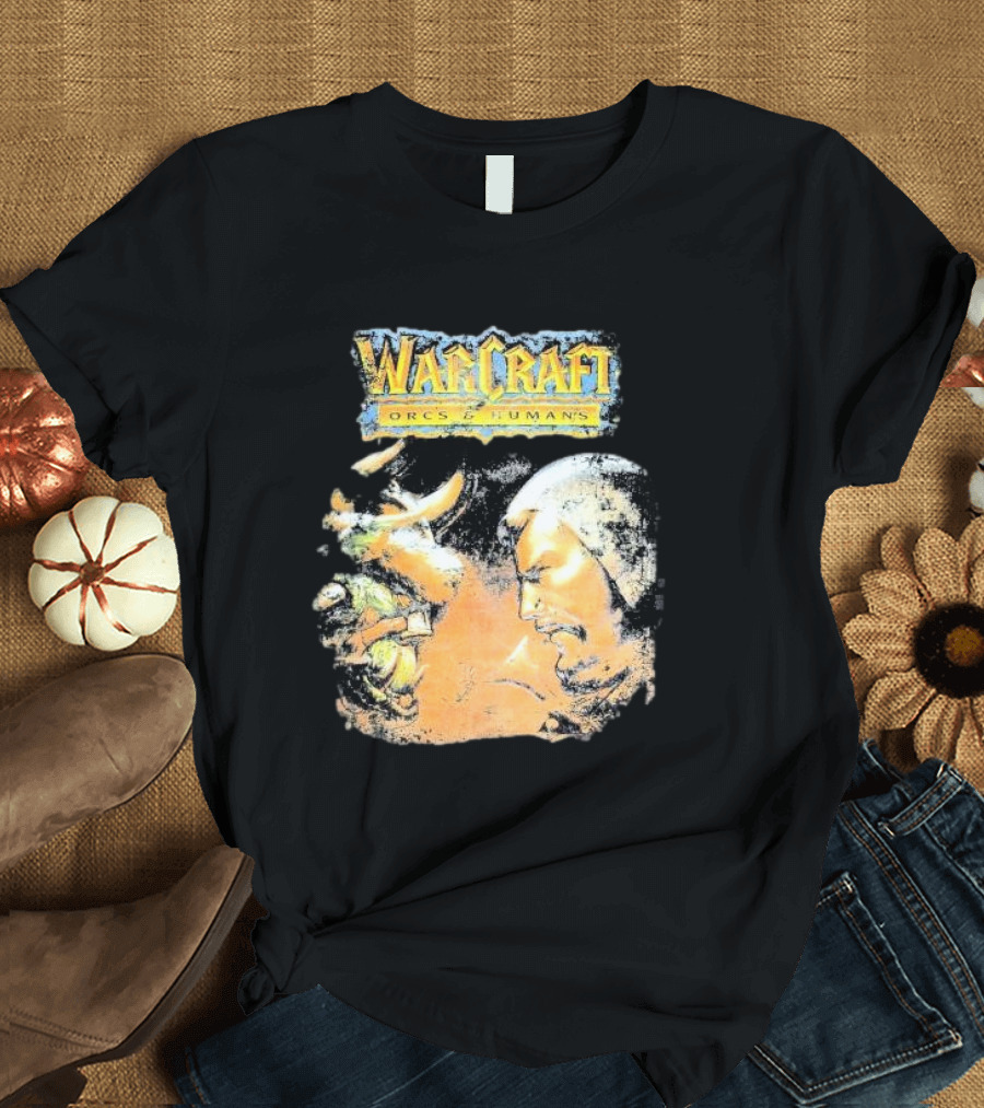 Warcraft Orcs And Humans Showdown Fantasy Battle Grey T-Shirt