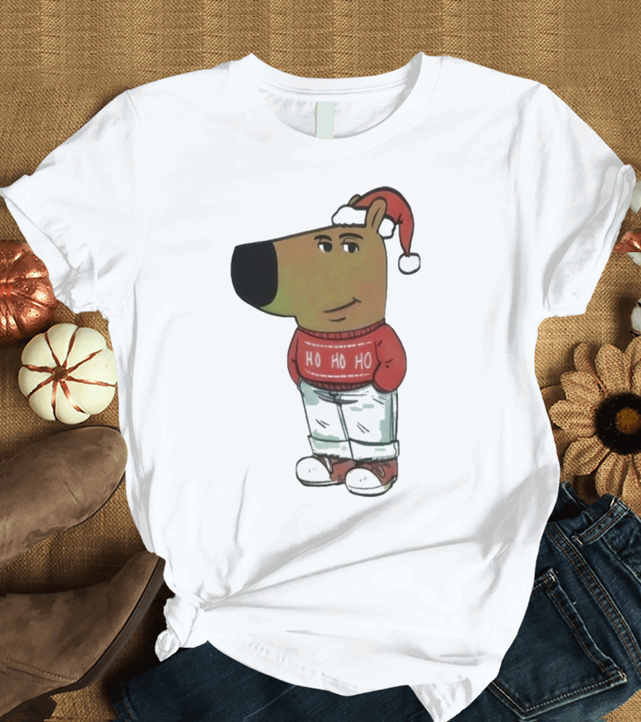 Ho Ho Ho Chill Guy Dog Christmas T-Shirt
