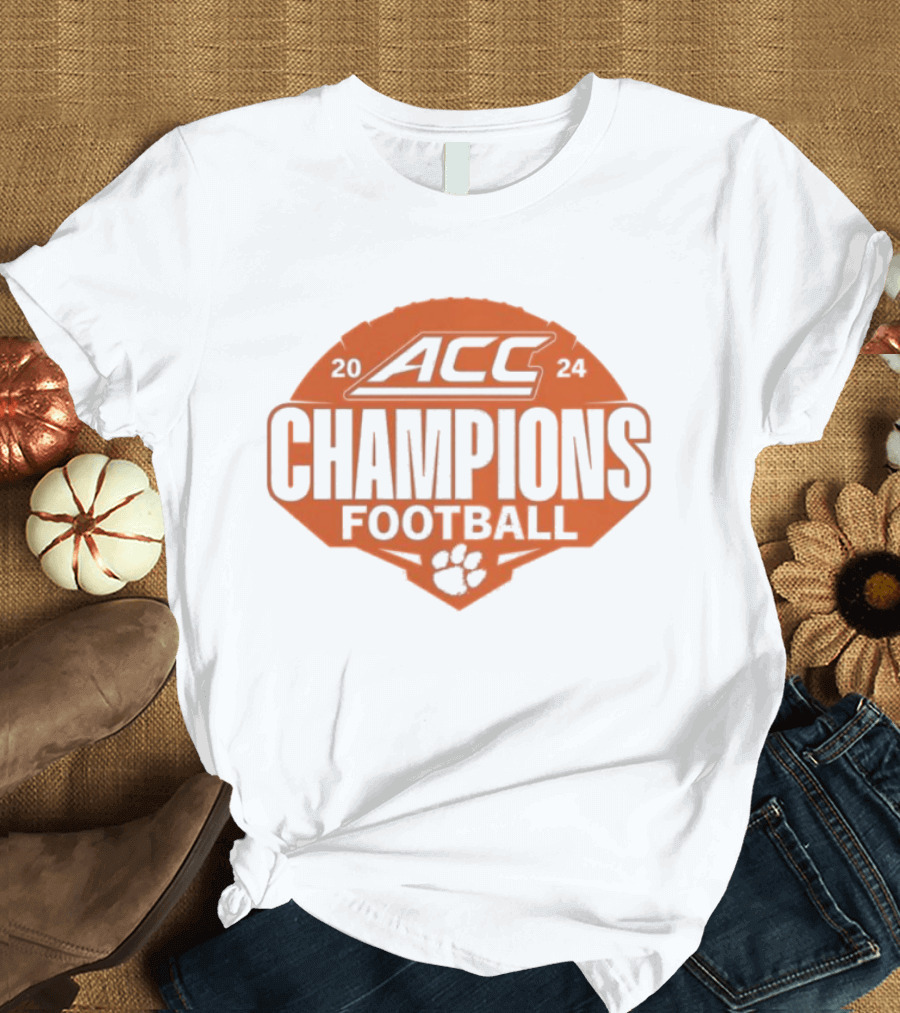 Clemson Tigers 2024 ACC Champions Football Paw T-Shirt