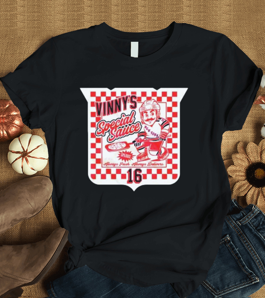 Vinny's Special Sauce Always Fresh Always Delivers New York Hockey 16 T-Shirt