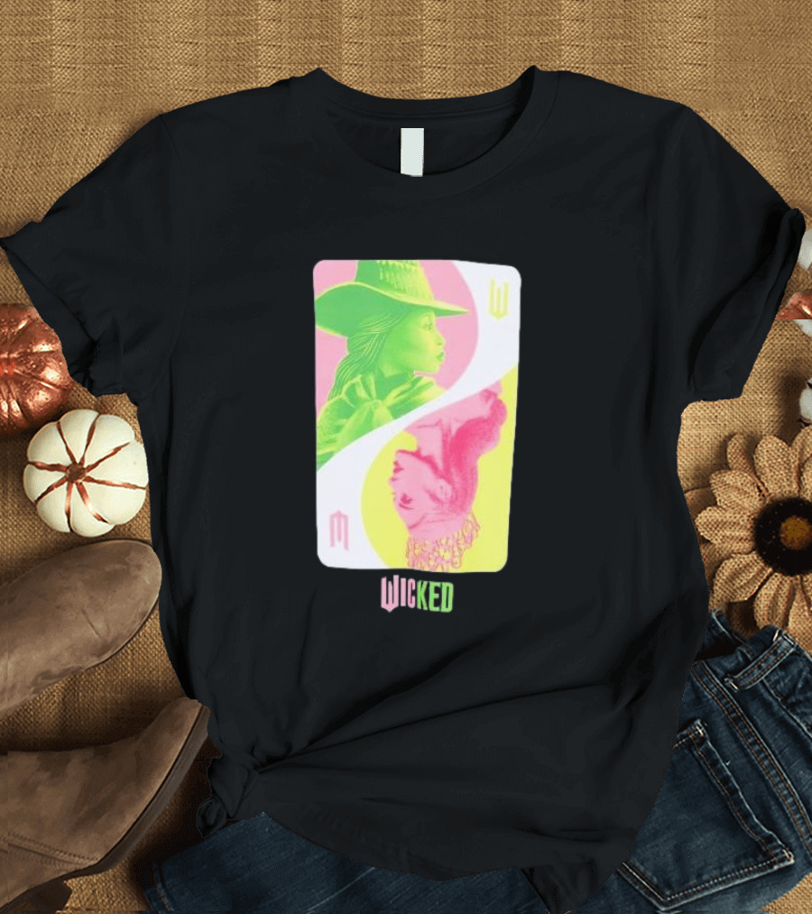 Wicked Elphaba and Glinda Dual Neon Card T-Shirt