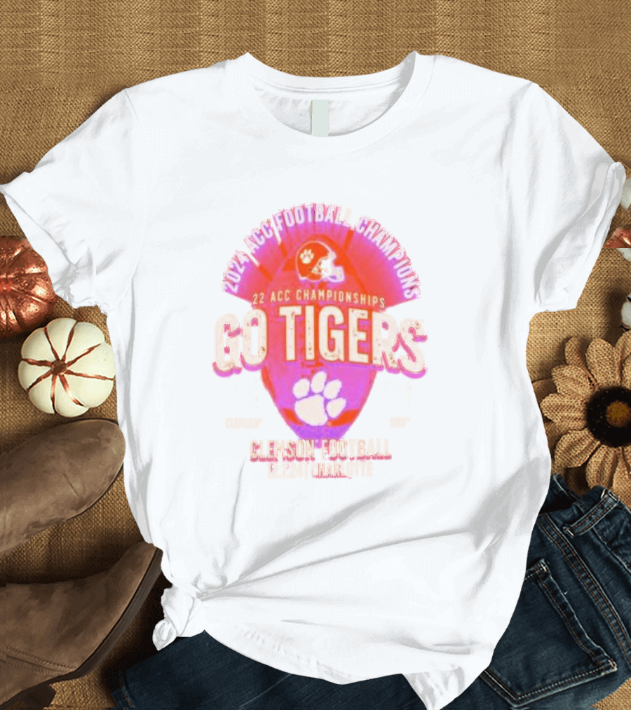 Clemson Tigers 2024 ACC Football Champions Go Tigers 22 ACC Championships T-Shirt