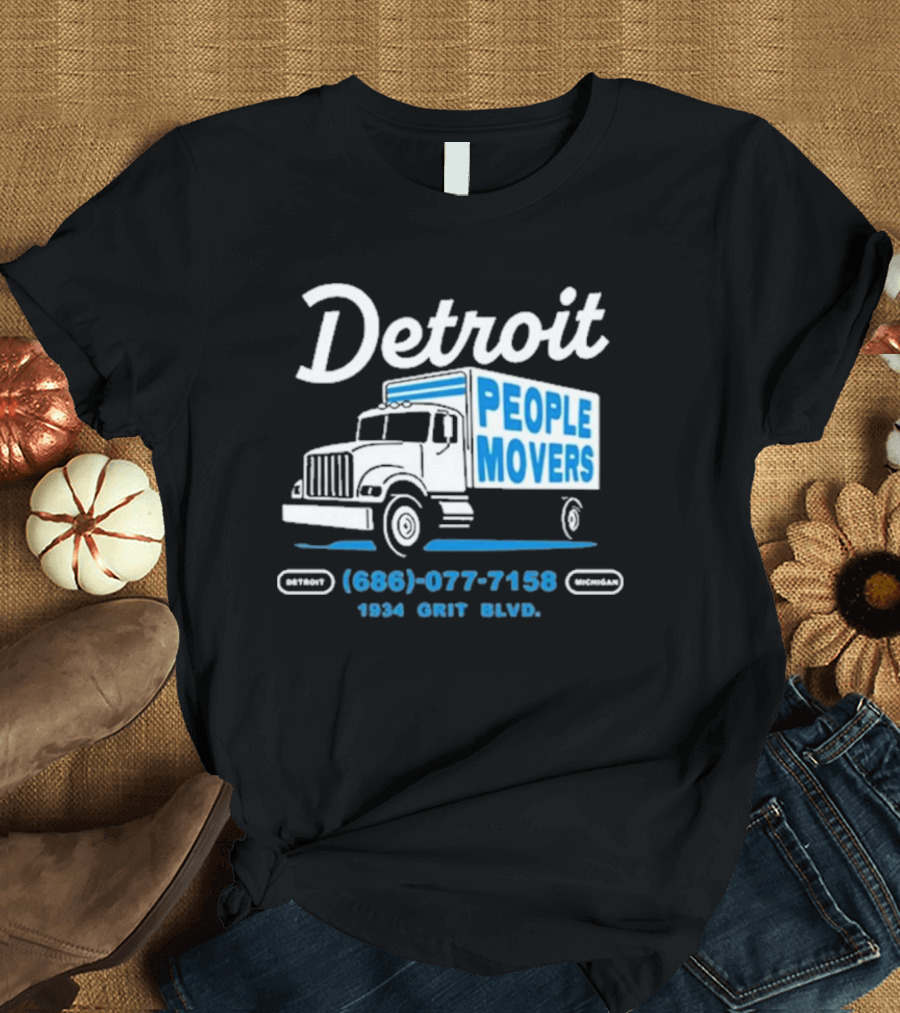 Detroit Michigan People Movers 686 077 7158 1934 Grit BLVD T-Shirt