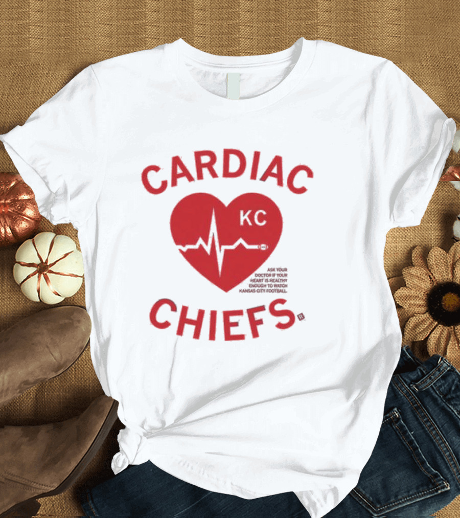 Cardiac Chiefs KC Heartbeat Kansas City Football T-Shirt