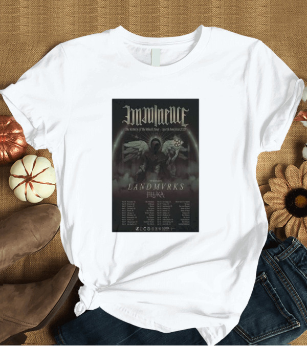T-Shirt: Imminence The Return of the Black Tour North America 2025 Featuring Landmvrks and Jiluka T-Shirt Imminence The Return of the Black Tour North America 2025 Featuring Landmvrks and Jiluka T-Shirt
