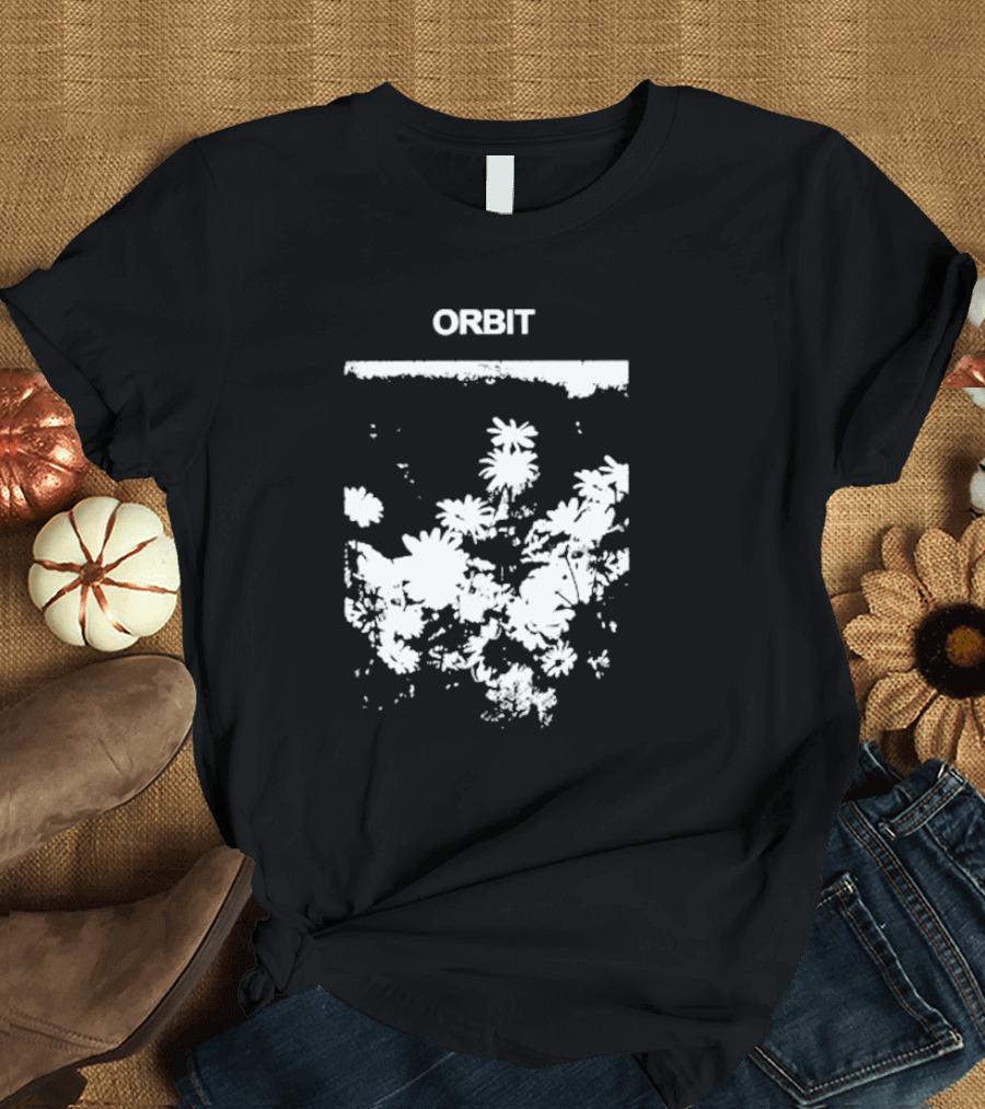 Orbit Flowers White Silhouettes T-Shirt