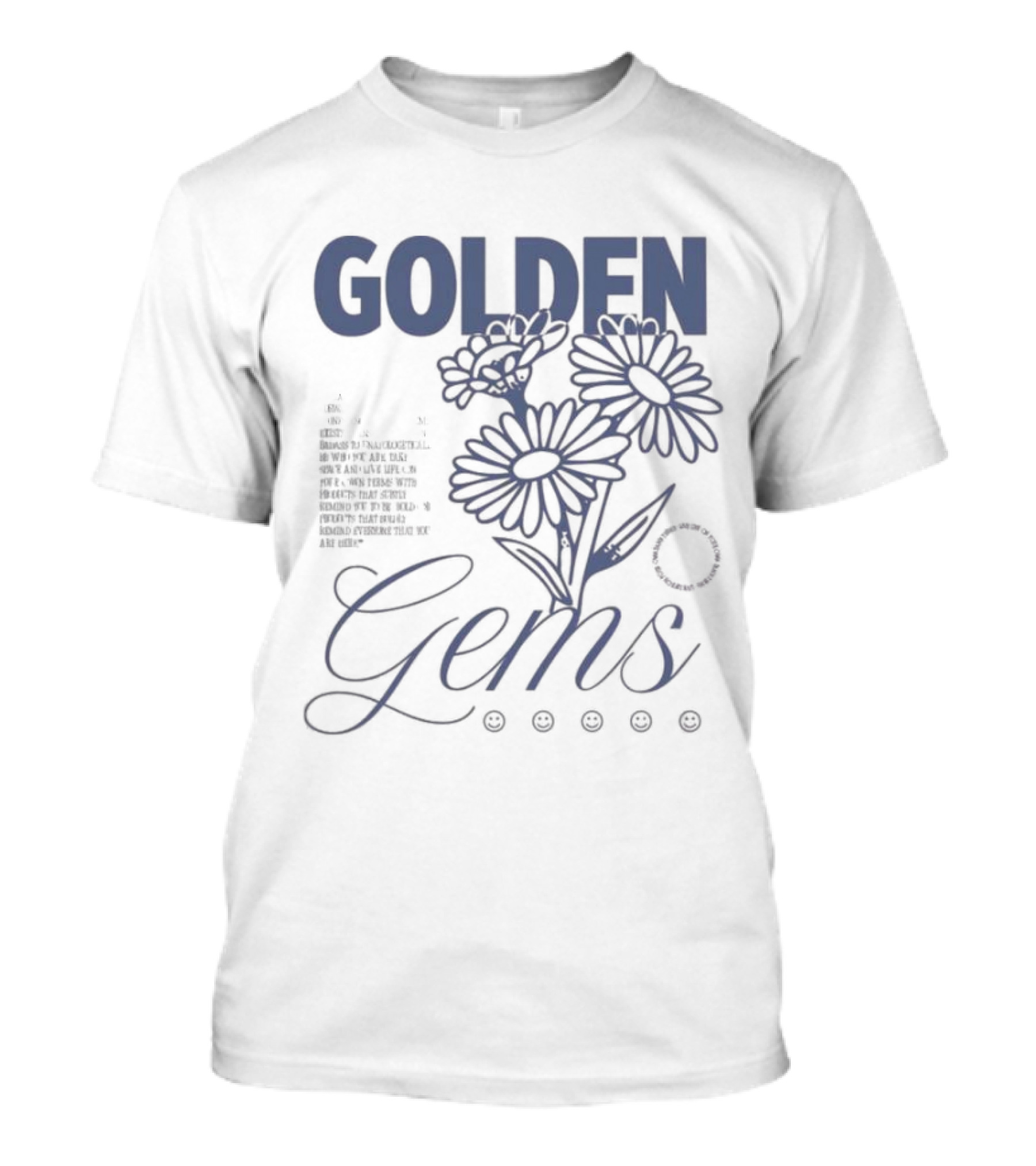 Golden Gems Smiley Daisy Manifesto T-Shirt