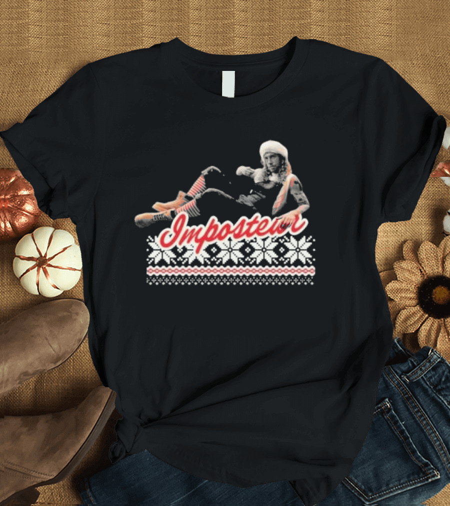 Julien Dore De Noel Vert Ugly Christmas 2024 Imposteur Snowflake Santa Hat T-Shirt