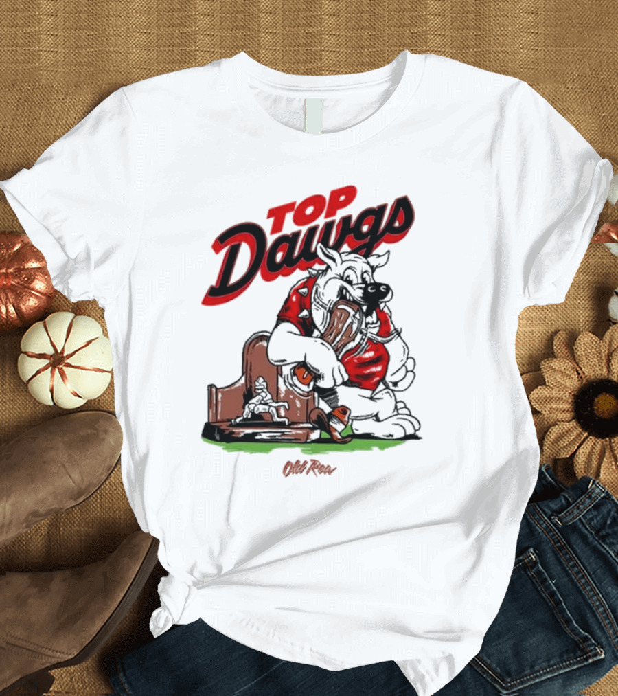 Top Dawgs Old Row Bulldog Eating Trophy Image T-Shirt